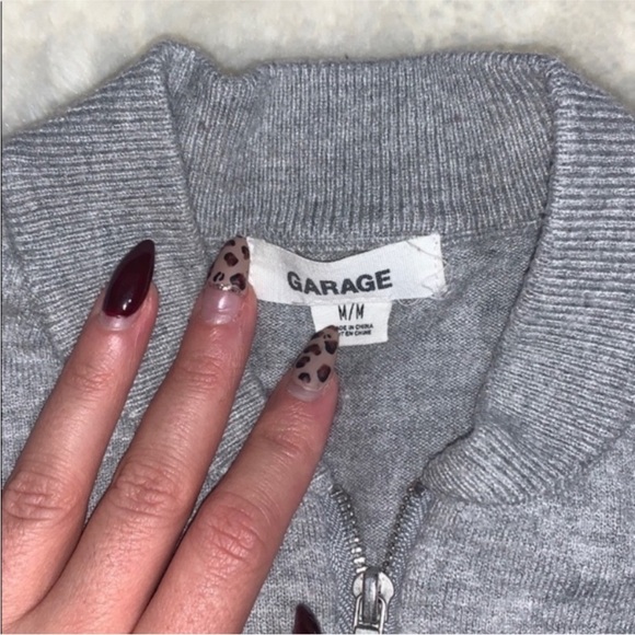 Garage grey zip up cardigan sweater - Picture 3 of 4